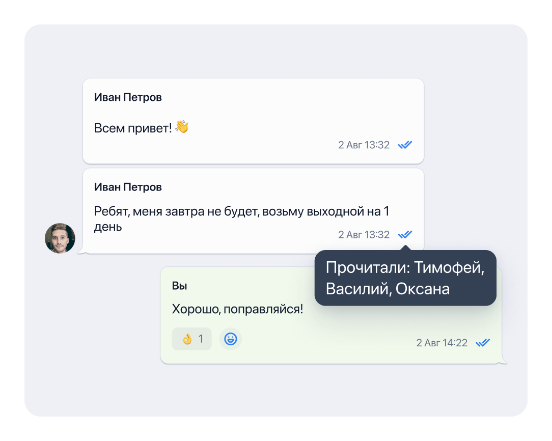 Индикация прочтения сообщений